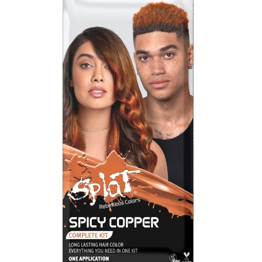 Splat Original Complete Kit Unisex Hair Dye with Bleach Spicy Copper